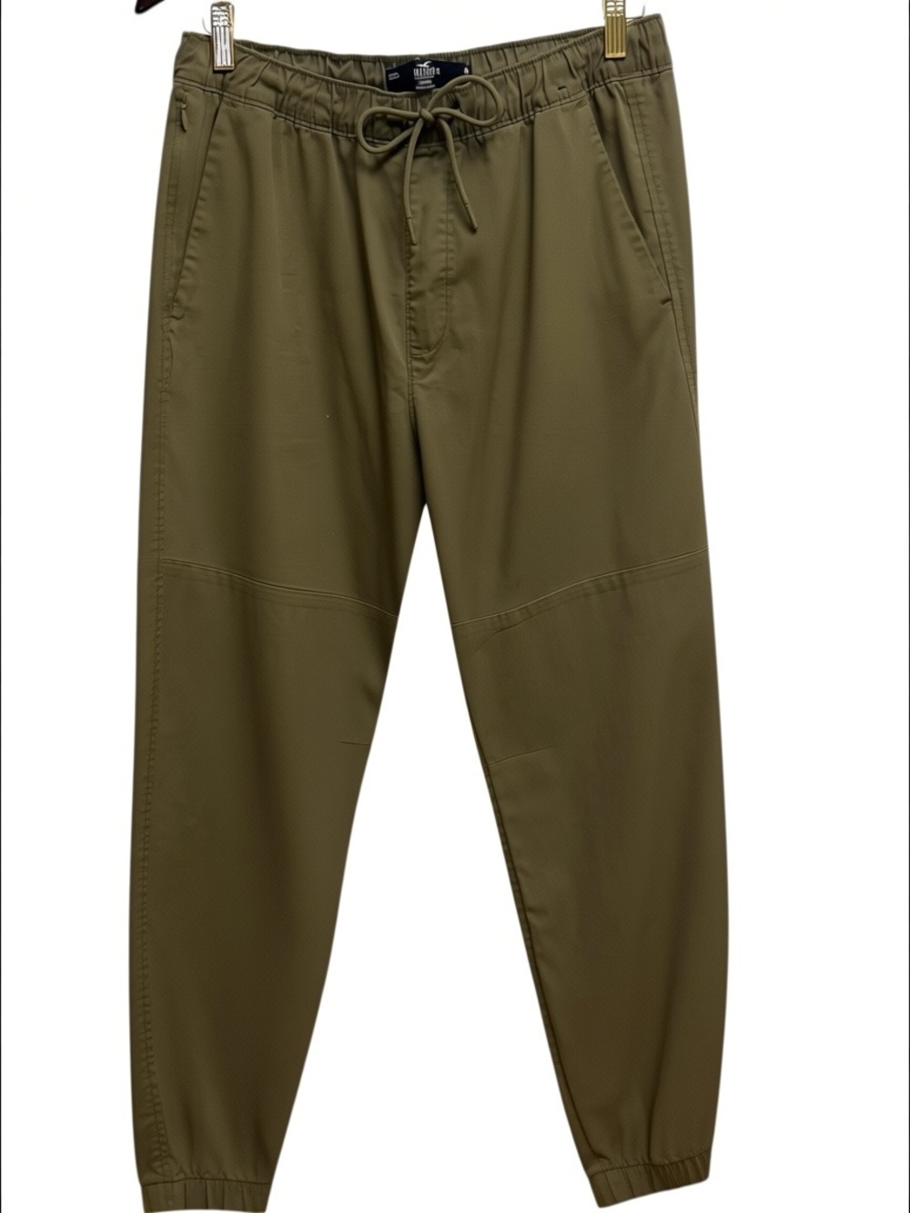Hollister Men's MED Athletic Twill Joggers Olive Green Stretch 32x28. Like New!